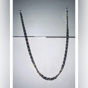 Gold Tone Interwoven with Tan Leather Belt 45 1/2” Long